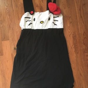Black, white and red bow Hello Kitty dress with real red buttons